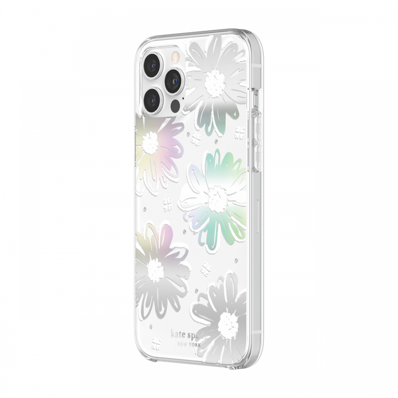 Чохол kate spade new york Protective Hardshell Case (1-PC Comold) for iPhone 12 Pro Max - Daisy Iridescent Foil/White/Clear/Gems